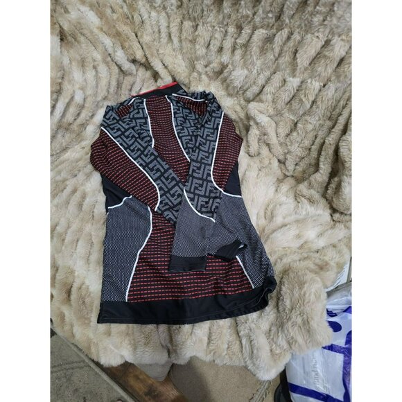 Fendi FF Motif Ski Top Women Large, Winter Sweater Figure Hug, Mock Neck Black - Picture 3 of 6